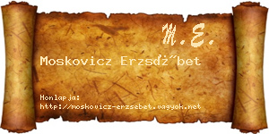 Moskovicz Erzsébet névjegykártya